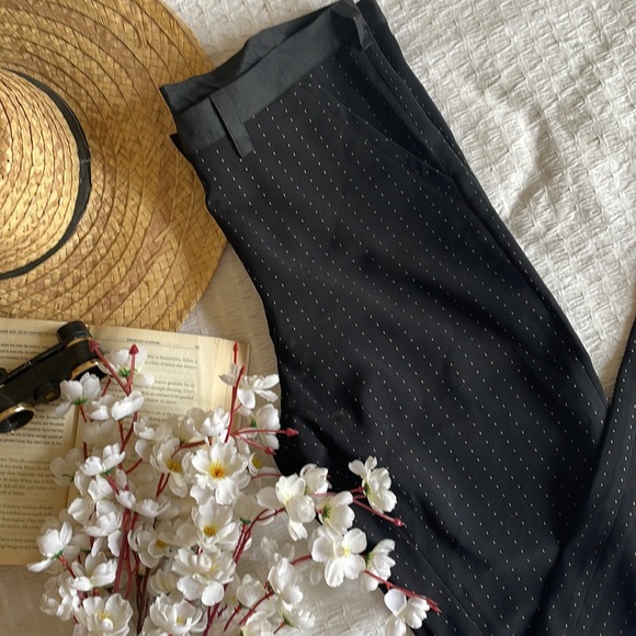 Black flared pants with pin stripes - Picture 2 of 7